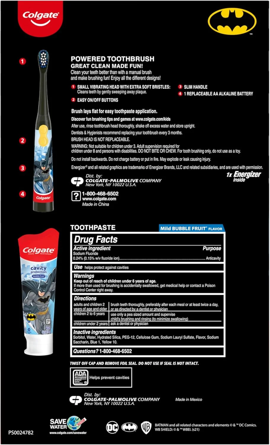مجموعه مسواک کودک کلگیت با خمیر دندان، مجموعه هدیه بتمن، 2 مسواک باتری خور و 2 خمیر دندان مجموعه مسواک کودک کلگیت با خمیر دندان، مجموعه هدیه بتمن، 2 مسواک باتری خور و 2 خمیر دندان
