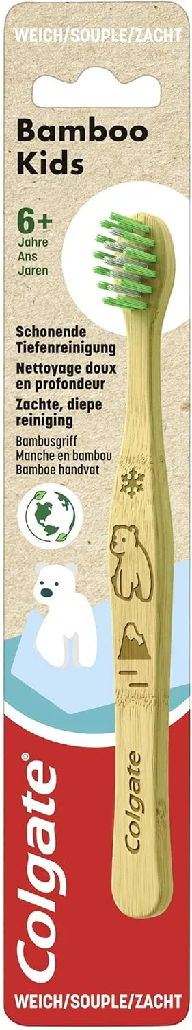 مسواک کودکانه کلگیت بامبو نرم، 1 عدد - مسواک دستی برای کودکان بالای 6 سال با برس های نرم و طرح حیوانات (طرح به صورت تصادفی) مسواک کودکانه کلگیت بامبو نرم، 1 عدد - مسواک دستی برای کودکان بالای 6 سال با برس های نرم و طرح حیوانات (طرح به صورت تصادفی)