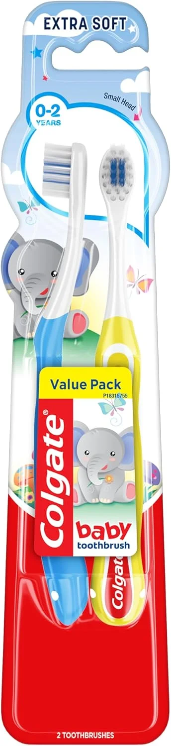 مسواک کودک کلگیت، اولین مسواک من برای نوزاد، 0-2 سال، بسیار نرم، بسته 2 عددی، سفید مسواک کودک کلگیت، اولین مسواک من برای نوزاد، 0-2 سال، بسیار نرم، بسته 2 عددی، سفید