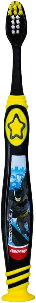 مسواک کودکانه کلگیت بتمن با پایه مکنده، مناسب کودکان 5 سال به بالا، برس خیلی نرم (رنگ ها متنوع) - بسته 6 عددی مسواک کودکانه کلگیت بتمن با پایه مکنده، مناسب کودکان 5 سال به بالا، برس خیلی نرم (رنگ ها متنوع) - بسته 6 عددی