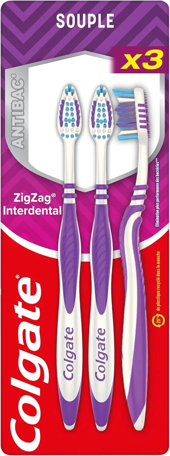 کُلگیت - مسواک نرم زیگزاگ، بسته 3 عددی، تمیز کننده کامل بین دندان ها کُلگیت - مسواک نرم زیگزاگ، بسته 3 عددی، تمیز کننده کامل بین دندان ها