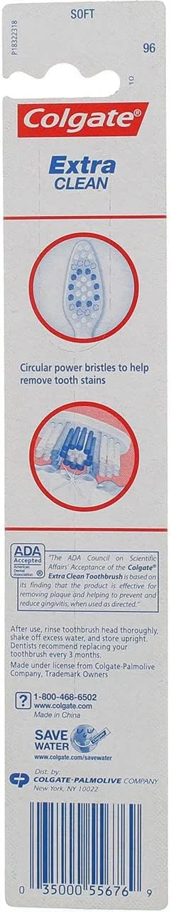 مسواک نرم با برس های دایره ای شکل Colgate Extra Clean (بسته 6 عددی)