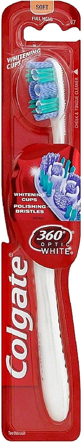 مسواک کلگیت 360 Optic White با برس نرم و سر کامل - 1 عدد مسواک کلگیت 360 Optic White با برس نرم و سر کامل - 1 عدد