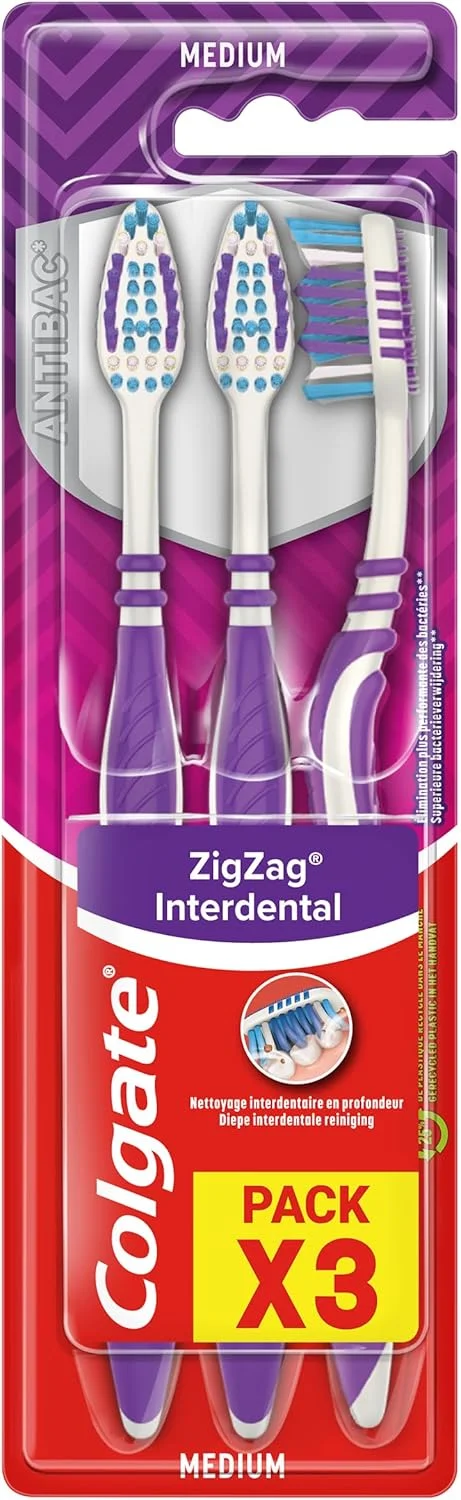 مسواک زیگزاگ مدیوم کلگیت - تمیز کننده عمیق بین دندان ها - بسته 3 عددی مسواک زیگزاگ مدیوم کلگیت - تمیز کننده عمیق بین دندان ها - بسته 3 عددی
