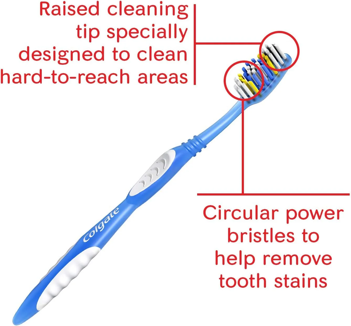 مسواک نرم کلگیت اکسترا کلین با برس های دایره ای (بسته 2 عددی)