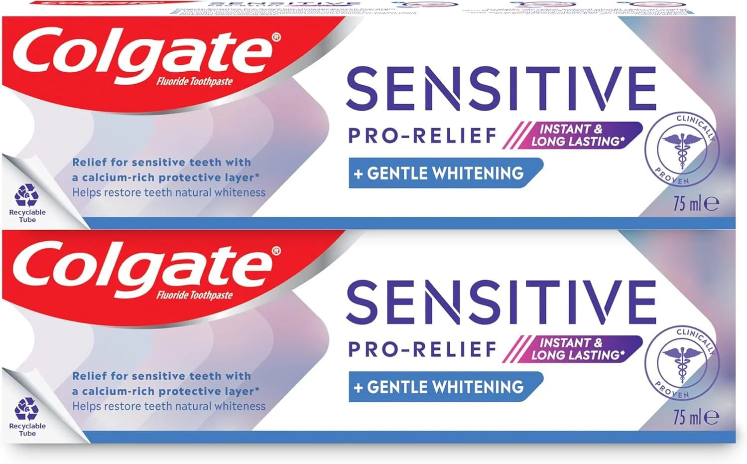 خمیر دندان کلگیت مخصوص دندان های حساس، سفید کننده، تسکین فوری و ماندگار درد ناشی از حساسیت، 2 عدد 75 میلی لیتری خمیر دندان کلگیت مخصوص دندان های حساس، سفید کننده، تسکین فوری و ماندگار درد ناشی از حساسیت، 2 عدد 75 میلی لیتری