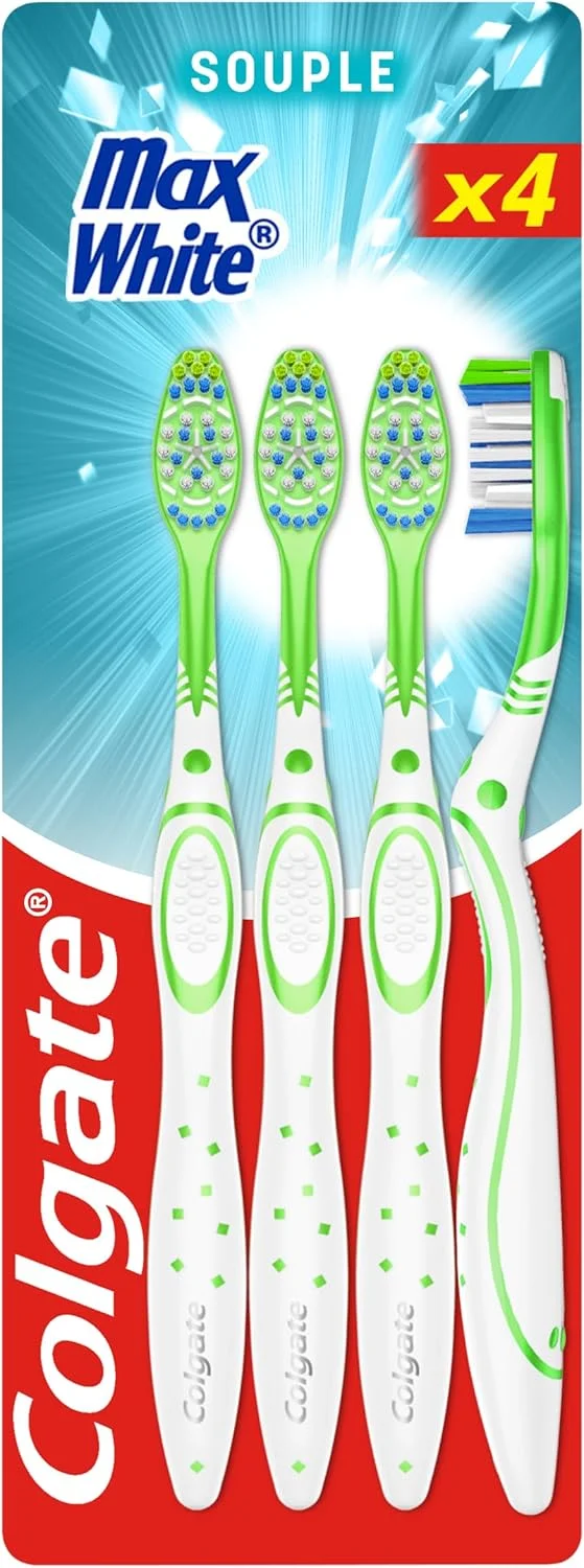 مسواک کلگیت مکس وایت - نرم - سفید - کمک به از بین بردن لکه ها - بسته 4 عددی مسواک کلگیت مکس وایت - نرم - سفید - کمک به از بین بردن لکه ها - بسته 4 عددی