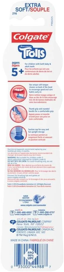 مسواک کودک کلگیت پالمولیو، ترول ها، خیلی نرم - 2 عدد (بسته 1 عددی) مسواک کودک کلگیت پالمولیو، ترول ها، خیلی نرم - 2 عدد (بسته 1 عددی)