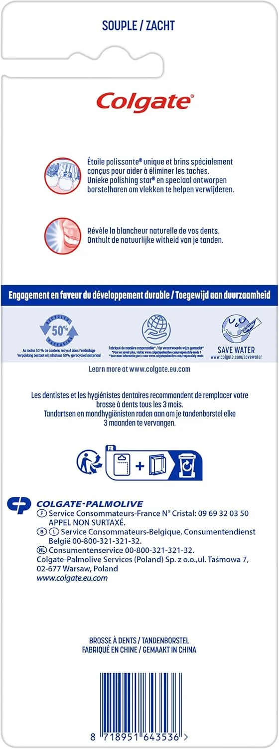 مسواک کلگیت مکس وایت - نرم - سفید - کمک به از بین بردن لکه ها - بسته 4 عددی مسواک کلگیت مکس وایت - نرم - سفید - کمک به از بین بردن لکه ها - بسته 4 عددی