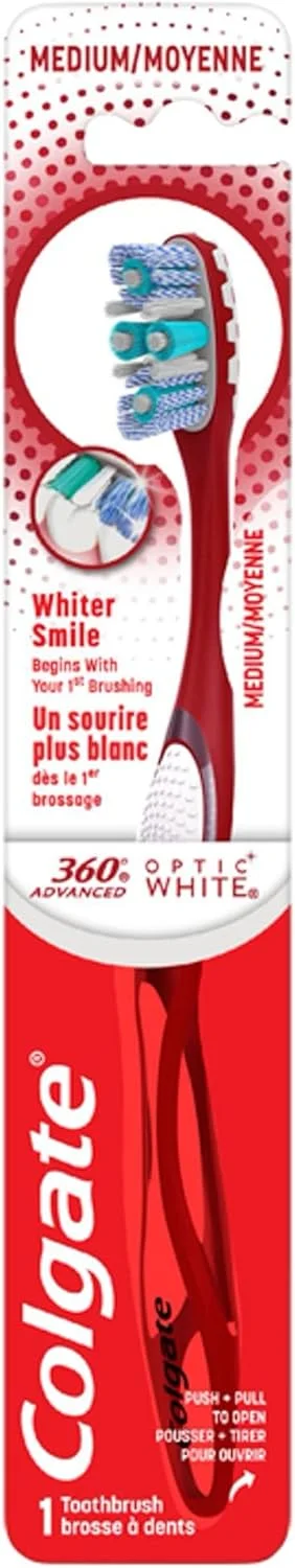 مسواک کلگیت اپتیک وایت 360 درجه، سایز متوسط، بسته 1 عددی