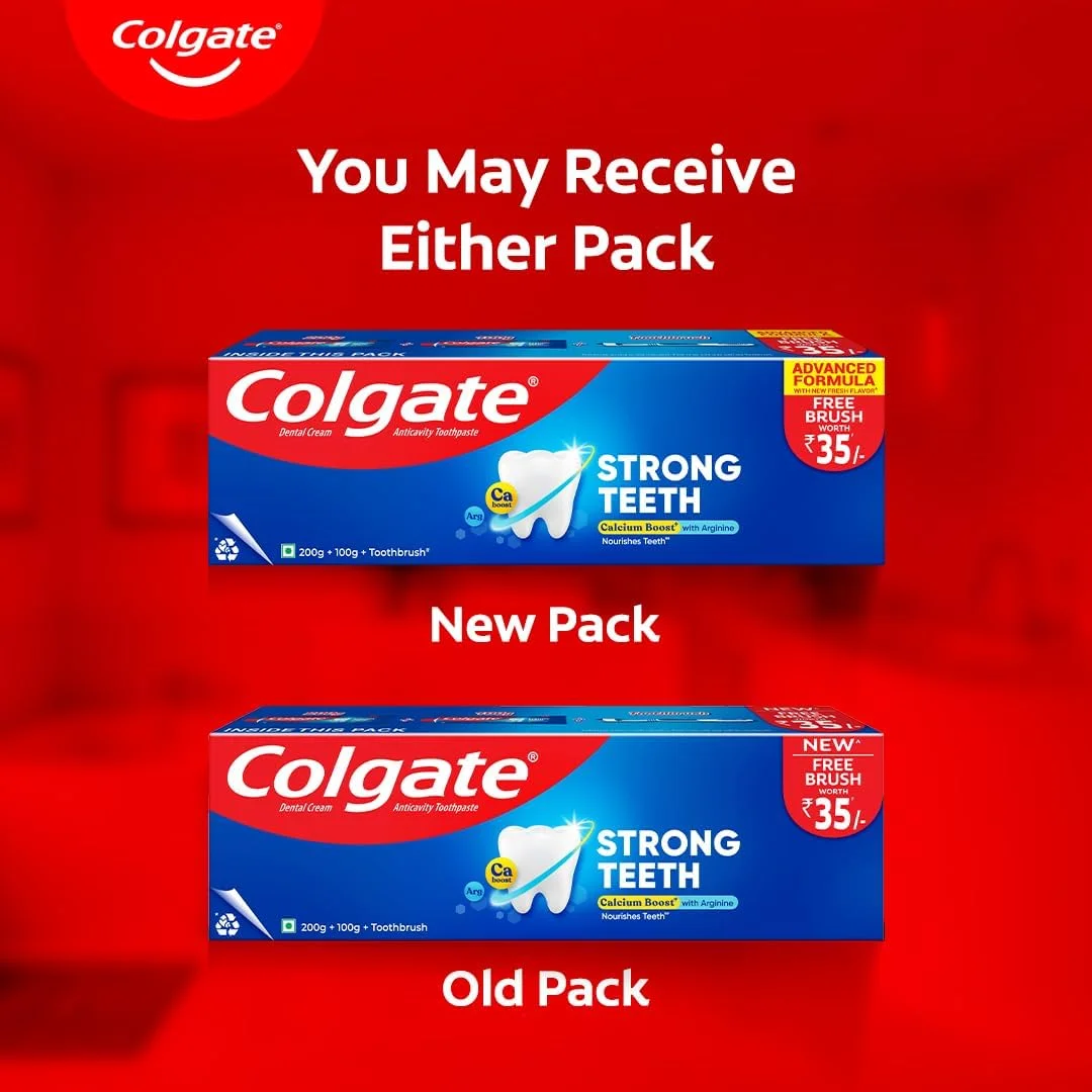 خمیر دندان ضد پوسیدگی دندان کلگیت دندان های قوی به همراه مسواک (بسته 300 گرمی)