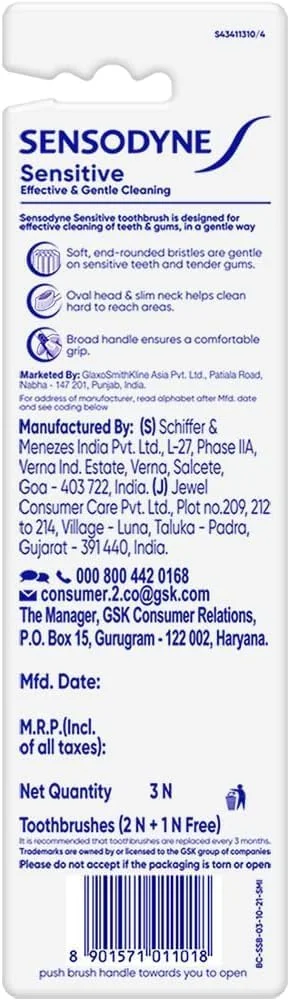مسواک نرم دندان های حساس سنسوداین، بسته 2-3 عددی