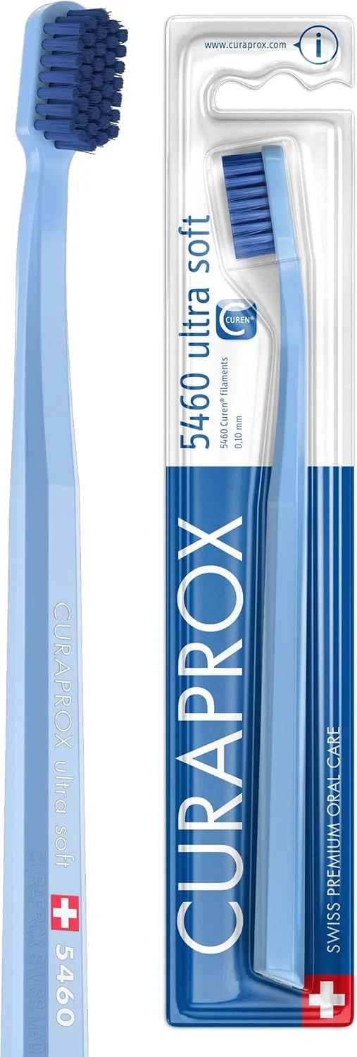 مسواک فوق العاده نرم Curaprox CS 5460 | مسواک دستی بدون BPA برای بزرگسالان با 5460 رشته CUREN® | حذف ملایم پلاک برای لثه ها و دندان های سالم تر - آبی آسمانی/آبی، 1 عدد مسواک فوق العاده نرم Curaprox CS 5460 | مسواک دستی بدون BPA برای بزرگسالان با 5460 رشته CUREN® | حذف ملایم پلاک برای لثه ها و دندان های سالم تر - آبی آسمانی/آبی، 1 عدد