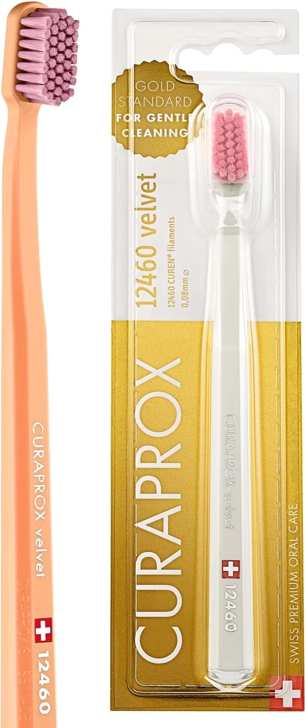 مسواک فوق العاده نرم Curaprox CS 12460 Velvet I برای لثه های حساس، تمیز کردن ملایم برای دندان های حساس، تک عددی مسواک فوق العاده نرم Curaprox CS 12460 Velvet I برای لثه های حساس، تمیز کردن ملایم برای دندان های حساس، تک عددی