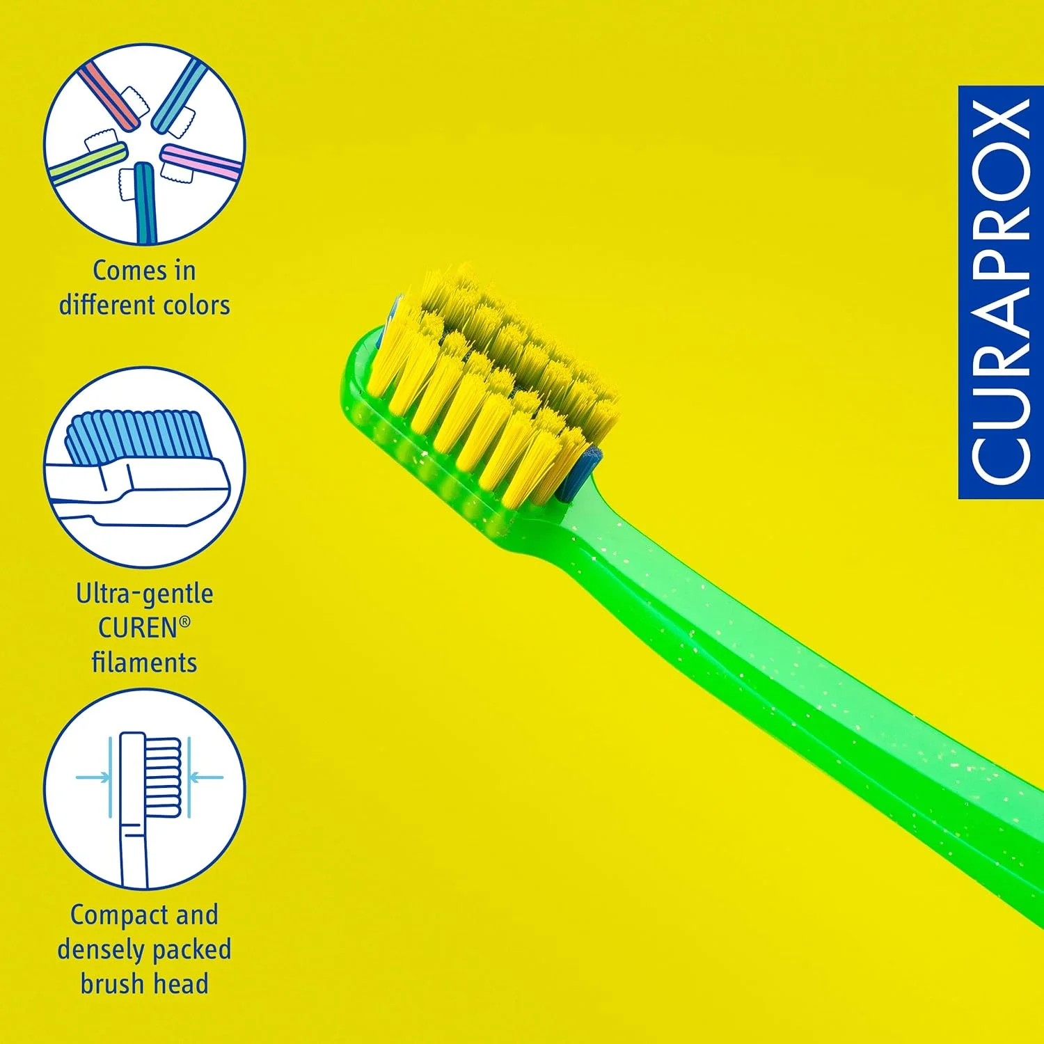 مسواک ارتودنسی Curaprox CS 5460 با برش ویژه برای سیم ارتودنسی با 5460 رشته CUREN فوق العاده نرم - بسته 3 عددی، رنگ تصادفی