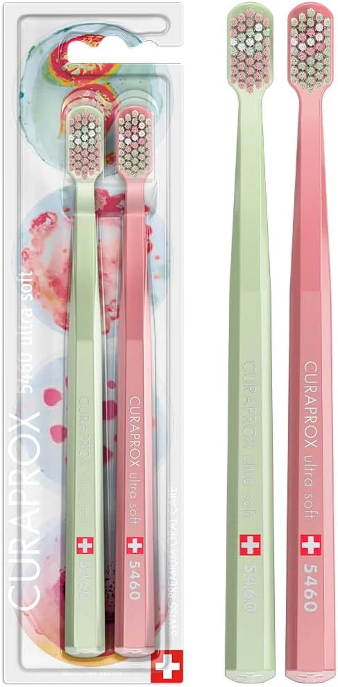 ست مسواک Curaprox CS 5460 Duo Microscope Edition 2024 | برس‌های فوق‌العاده نرم با 5460 رشته CUREN® برای حذف ملایم پلاک، ترویج لثه‌ها و دندان‌های سالم‌تر | نسخه محدود سازگار با محیط زیست