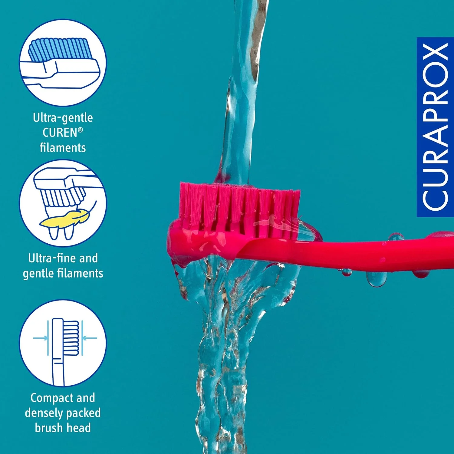 مسواک فوق نرم Curaprox CS 5460 با 5460 رشته Curen فوق نرم - مسواک دستی برای بزرگسالان - بسته 5 عددی، رنگ تصادفی