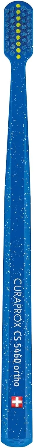 مسواک دستی بسیار نرم Curaprox CS 5460، دارای 5460 برس CUREN® برای بزرگسالان، بسته تکی مناسب ارتودنسی