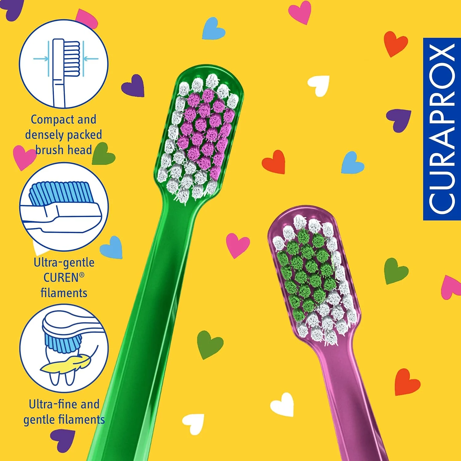 مسواک دستی بسیار نرم Curaprox CS 5460، نسخه ویژه: عشق 2023، بسته 2 عددی، مسواک نرم مسواک دستی بسیار نرم Curaprox CS 5460، نسخه ویژه: عشق 2023، بسته 2 عددی، مسواک نرم