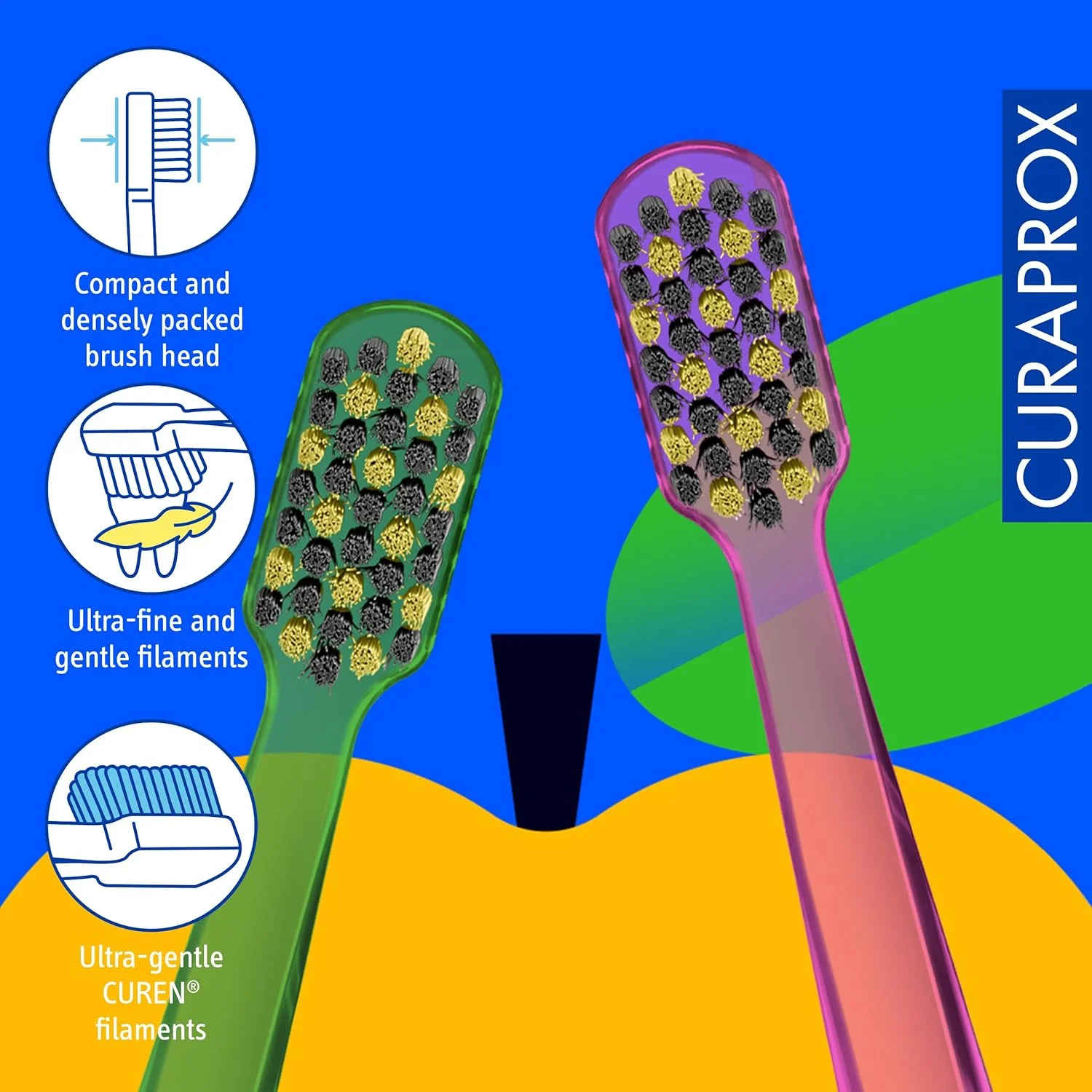 مسواک دستی کوراپراکس - مراقبت از لثه و مینای دندان بزرگسالان | طراحی تابستانی توسط جاکومو بانارا | بسته دوتایی نسخه محدود مسواک دستی کوراپراکس - مراقبت از لثه و مینای دندان بزرگسالان | طراحی تابستانی توسط جاکومو بانارا | بسته دوتایی نسخه محدود