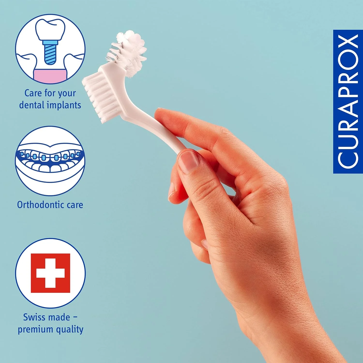 برس تمیز کننده کوراپراکس BDC 150 برای دندان مصنوعی و ارتودنسی، سفید برس تمیز کننده کوراپراکس BDC 150 برای دندان مصنوعی و ارتودنسی، سفید