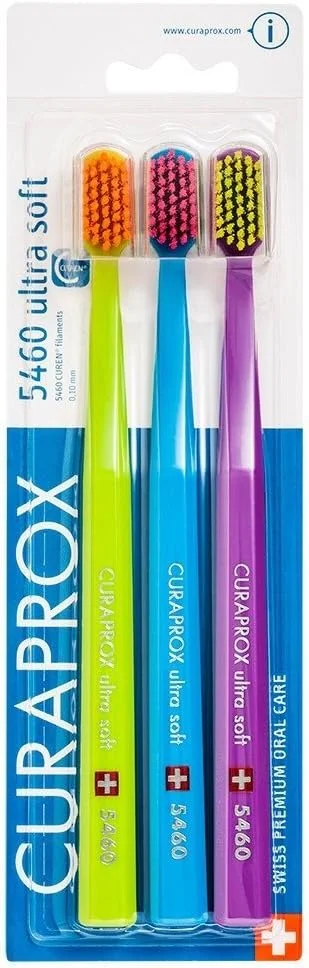 مسواک بسیار نرم Curaprox، 3 عدد، 5460. تمیز کردن بهتر و احساس نرمی بیشتر، در رنگ های آسمانی، برای خانم ها. مسواک بسیار نرم Curaprox، 3 عدد، 5460. تمیز کردن بهتر و احساس نرمی بیشتر، در رنگ های آسمانی، برای خانم ها.