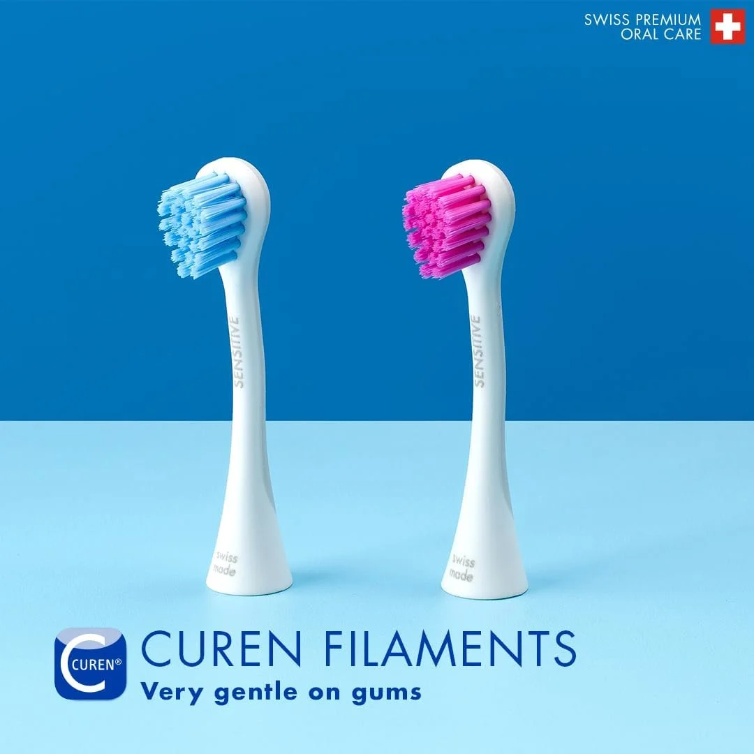 سری یدک مسواک هیدروسونیک کیوراپراکس مدل Sensitive، بسته دو عددی – سری های جایگزین فوق العاده ملایم برای مسواک سونیک، آبی/صورتی سری یدک مسواک هیدروسونیک کیوراپراکس مدل Sensitive، بسته دو عددی – سری های جایگزین فوق العاده ملایم برای مسواک سونیک، آبی/صورتی