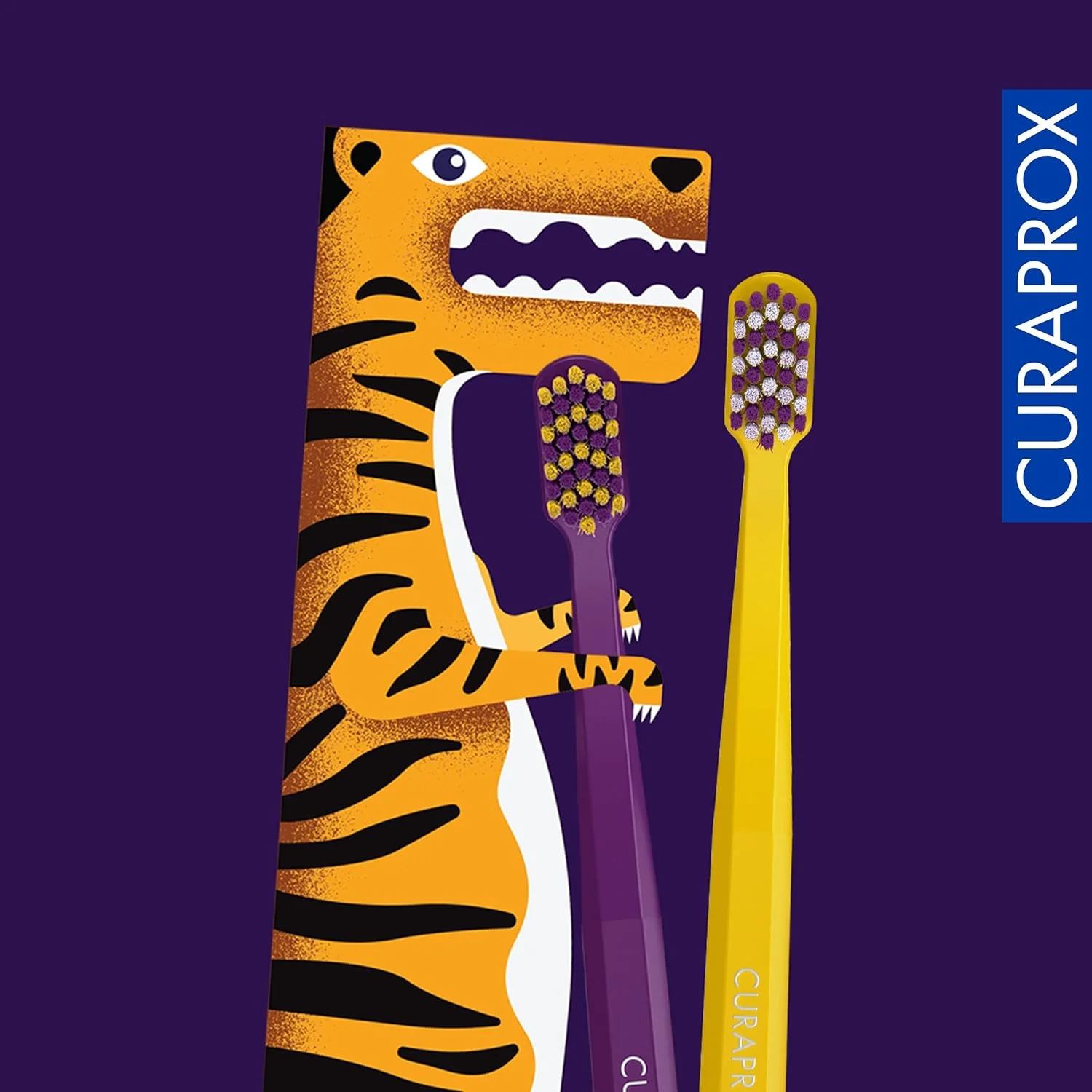 مسواک دستی فوق نرم Curaprox CS 5460 نسخه ویژه ببر بسته 2 عددی مسواک دستی فوق نرم Curaprox CS 5460 نسخه ویژه ببر بسته 2 عددی