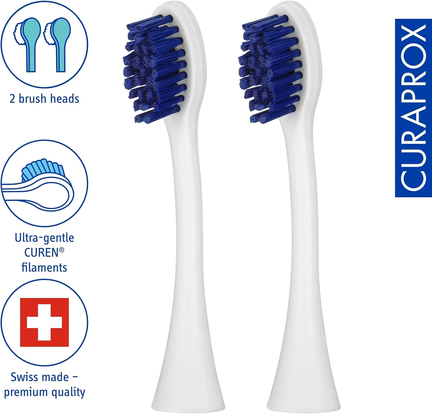 سری یدک مسواک برقی Curaprox Hydrosonic CHS 300 Power Duo، بسته 2 عددی - سازگار با مسواک برقی Curaprox سری یدک مسواک برقی Curaprox Hydrosonic CHS 300 Power Duo، بسته 2 عددی - سازگار با مسواک برقی Curaprox