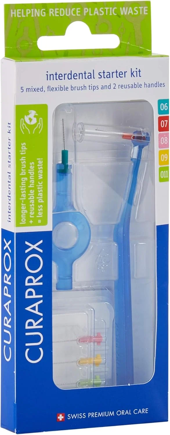 مجموعه آغازین برس های بین دندانی Curaprox CPS، مخلوط - 06، 07، 08، 09، 011 برس بین دندانی + 2 نگهدارنده مسواک بین دندانی