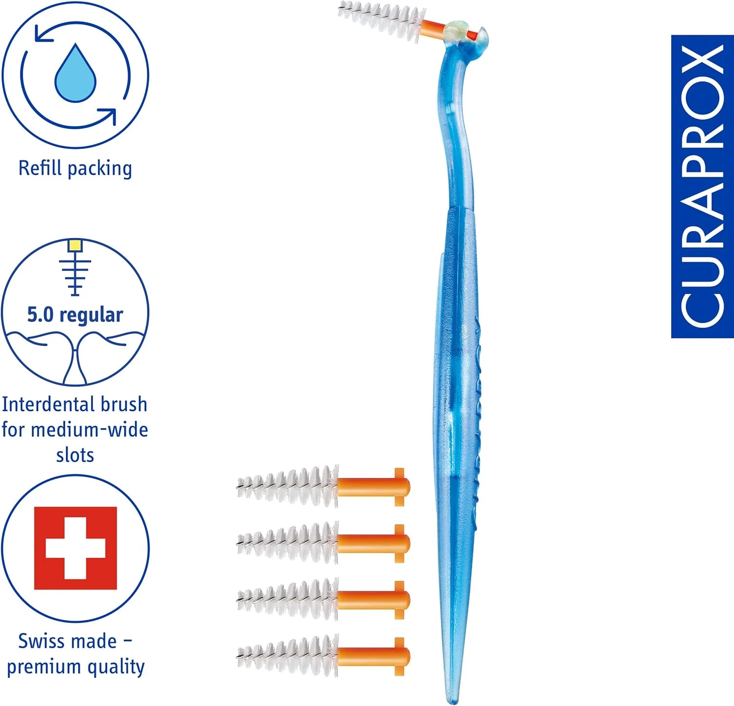 مسواک بین دندانی Curaprox Curaden مدل Regular Plus رنگ نارنجی بسته 5 عددی مسواک بین دندانی Curaprox Curaden مدل Regular Plus رنگ نارنجی بسته 5 عددی