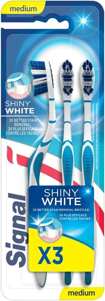 مسواک سیگنال Shiny White با برس متوسط، بسته 3 عددی، چند رنگ مسواک سیگنال Shiny White با برس متوسط، بسته 3 عددی، چند رنگ