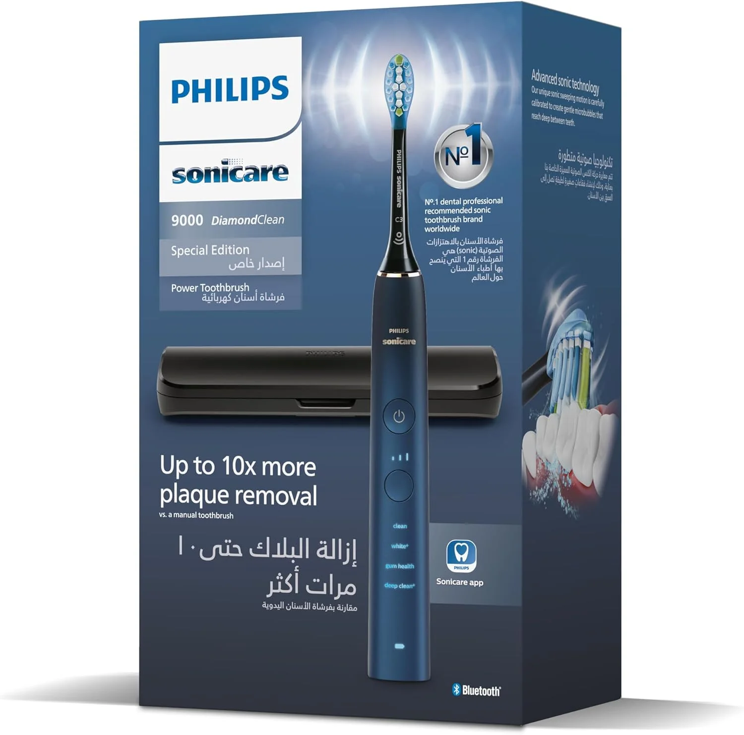 مسواک برقی فیلیپس Sonicare سری 9000 مدل HX9911/92، آبی، دارای تاییدیه 3 پین امارات