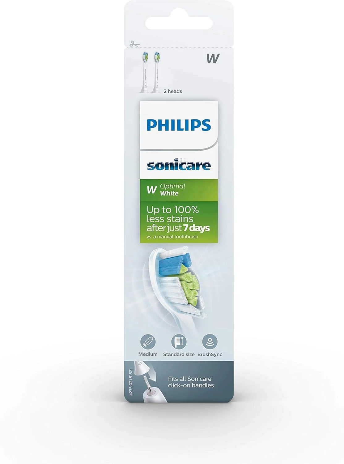 سری یدک مسواک برقی فیلیپس Sonicare Diamond Clean، سفید، بسته 2 عددی HX6062/67