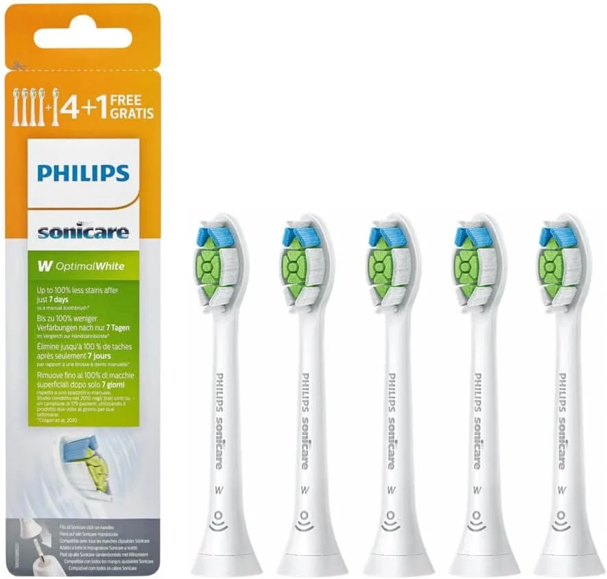 سری یدک مسواک برقی فیلیپس Sonicare، بسته 5 عددی، مدل W2 Optimal White (HX6065/10)