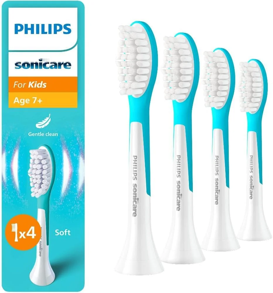 سری یدک مسواک برقی کودک فیلیپس Sonicare مناسب برای کودکان 7 سال به بالا، بسته 4 عددی، HX6044/90