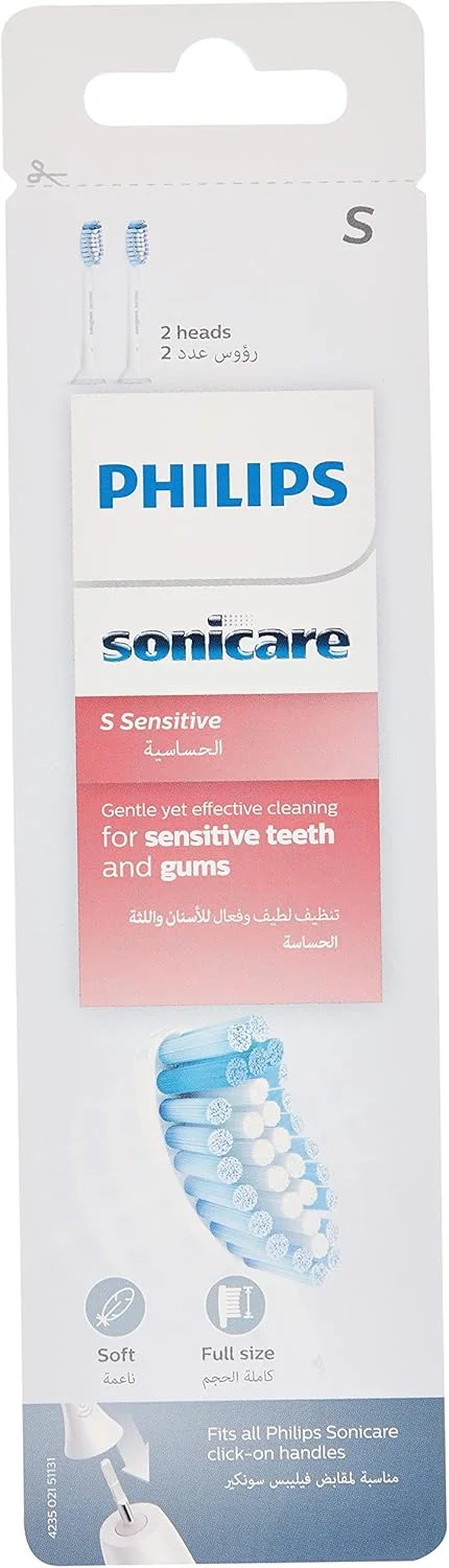 سری یدک مسواک برقی نرم فیلیپس Sonicare S Sensitive 2 عددی (Hx6052/07) سری یدک مسواک برقی نرم فیلیپس Sonicare S Sensitive 2 عددی (Hx6052/07)