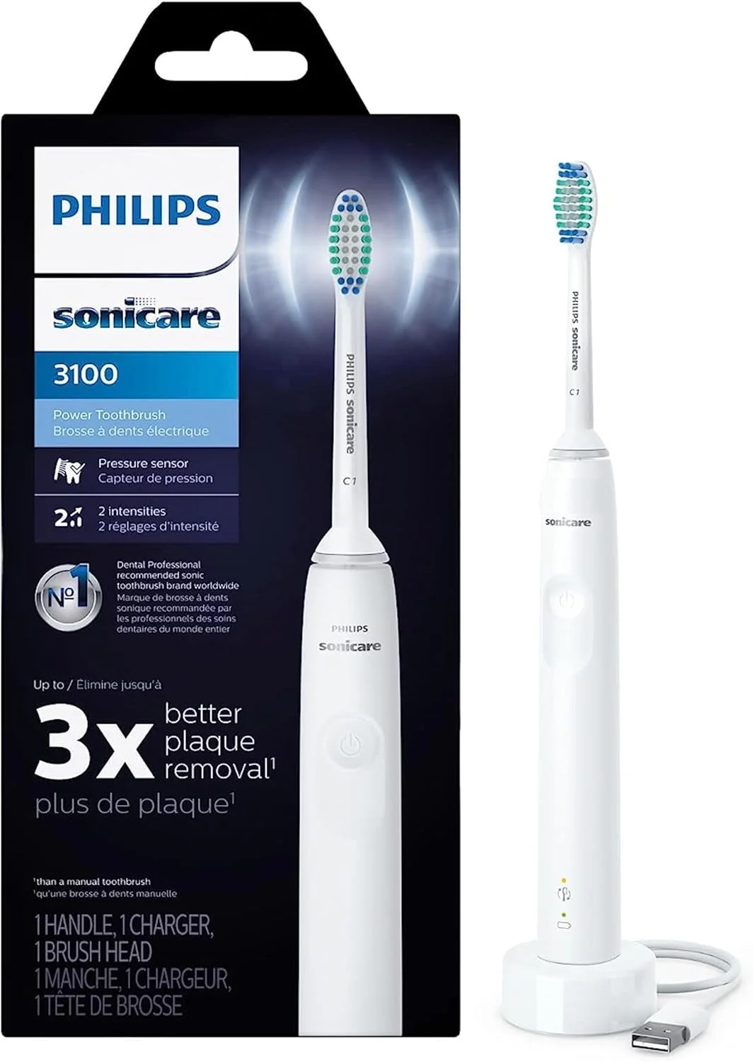 مسواک برقی فیلیپس Sonicare، مسواک برقی قابل شارژ با حسگر فشار، سفید