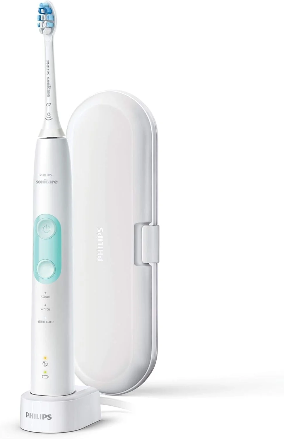 مسواک برقی شارژی Philips Sonicare ProtectiveClean 5100، بهداشت لثه، بسته بندی بدون دردسر، سفید، HX6857/32