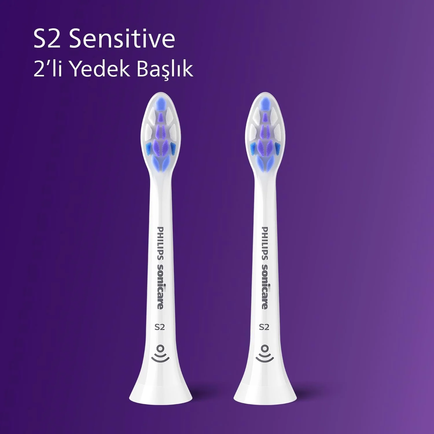 سری یدک مسواک برقی فیلیپس Sonicare S2 Sensitive، سفید، بسته 2 عددی، HX6052/87