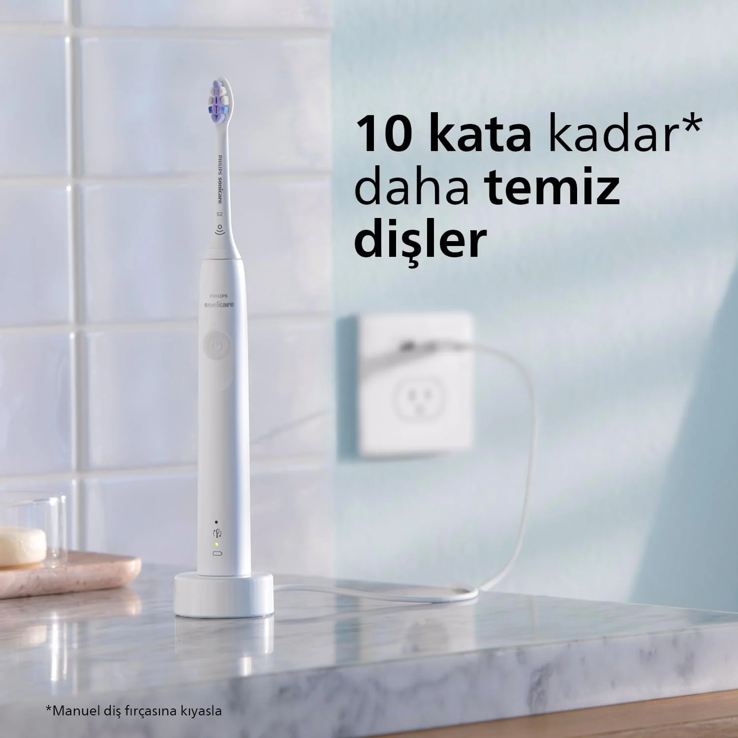 سری یدک مسواک برقی فیلیپس Sonicare S2 Sensitive، سفید، بسته 2 عددی، HX6052/87