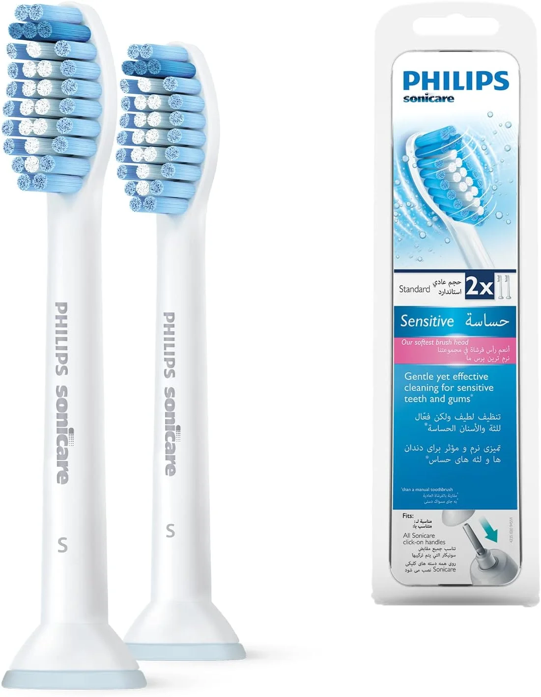 سری مسواک استاندارد سنسوردار فیلیپس Sonicare مدل HX6052/07، بسته 2 عددی