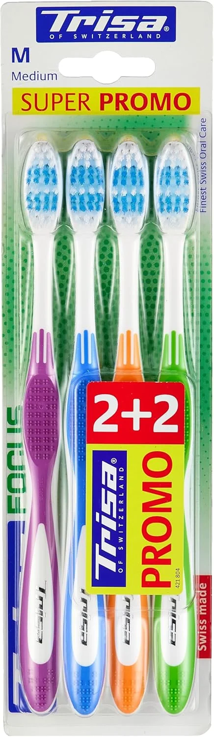 مسواک متوسط تریزا فوکوس (بسته 4 عددی)