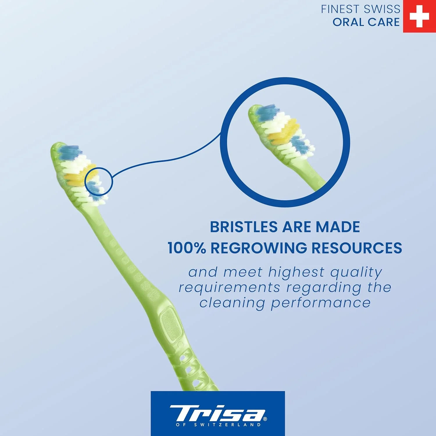 تریسا وی کر دوئو - مسواک نرم، دسته شیک و صرفه جویی در مواد ساخته شده با 100% PET بازیافتی، برس بیو، مراقبت دهانی سوئیسی، 2 عدد