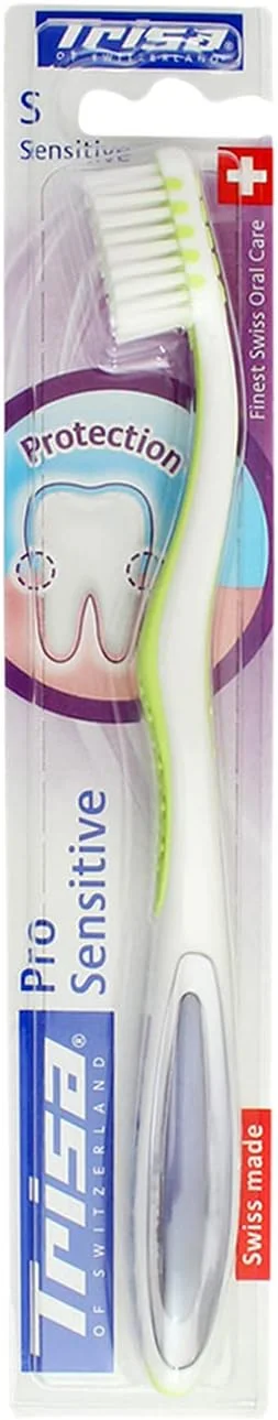 مسواک Trisa Pro Sensitive با برس های بسیار نرم، تمیز کردن موثر دندان های حساس، بهترین مراقبت دهان و دندان سوئیسی، مسواک بزرگسال، 1 عدد، رنگ جور مسواک Trisa Pro Sensitive با برس های بسیار نرم، تمیز کردن موثر دندان های حساس، بهترین مراقبت دهان و دندان سوئیسی، مسواک بزرگسال، 1 عدد، رنگ جور