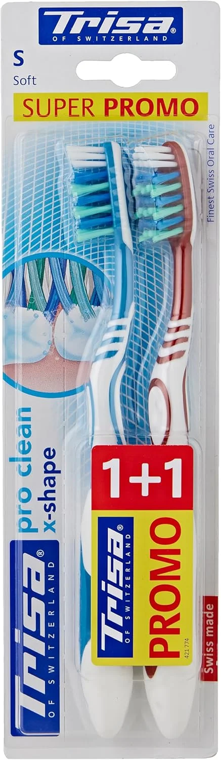 مسواک نرم تریزا مدل Extra Pro Clean بسته 2 عددی رنگ های متنوع