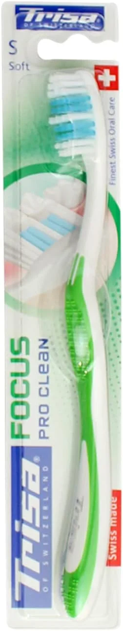 مسواک نرمسال تریزا فوکوس پرو کلین با درپوش مسافرتی، بهترین مراقبت دهان و دندان سوئیسی، رنگ جور، 1 عدد مسواک نرمسال تریزا فوکوس پرو کلین با درپوش مسافرتی، بهترین مراقبت دهان و دندان سوئیسی، رنگ جور، 1 عدد