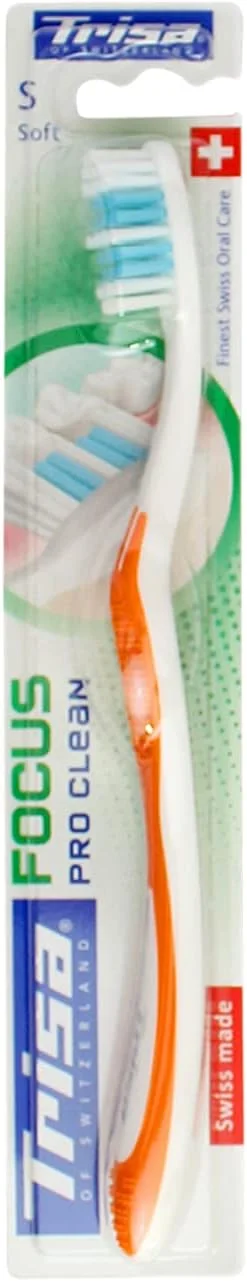 مسواک نرمسال تریزا فوکوس پرو کلین با درپوش مسافرتی، بهترین مراقبت دهان و دندان سوئیسی، رنگ جور، 1 عدد مسواک نرمسال تریزا فوکوس پرو کلین با درپوش مسافرتی، بهترین مراقبت دهان و دندان سوئیسی، رنگ جور، 1 عدد