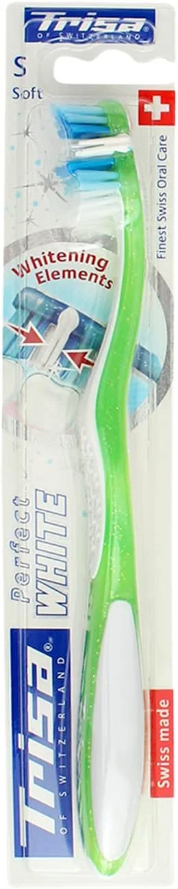 مسواک برس نرم تریزا پرفکت وایت، با عناصر سفید کننده منحصر به فرد، بهترین مراقبت دهان و دندان سوئیسی، بزرگسال، 1 عدد. مجموعه متنوع مسواک برس نرم تریزا پرفکت وایت، با عناصر سفید کننده منحصر به فرد، بهترین مراقبت دهان و دندان سوئیسی، بزرگسال، 1 عدد. مجموعه متنوع