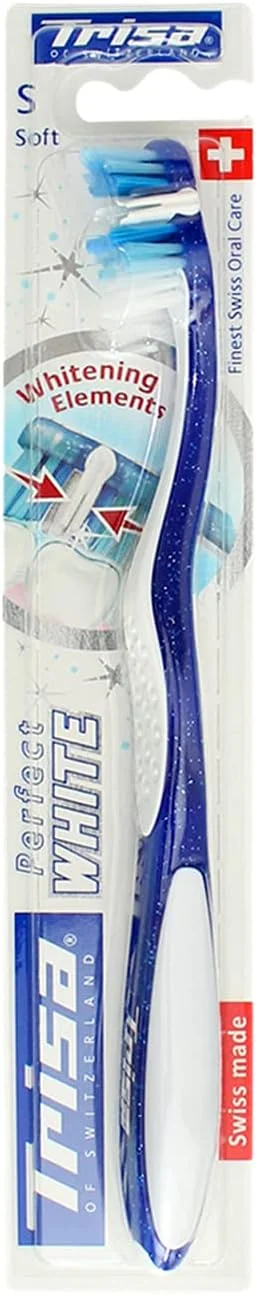 مسواک برس نرم تریزا پرفکت وایت، با عناصر سفید کننده منحصر به فرد، بهترین مراقبت دهان و دندان سوئیسی، بزرگسال، 1 عدد. مجموعه متنوع مسواک برس نرم تریزا پرفکت وایت، با عناصر سفید کننده منحصر به فرد، بهترین مراقبت دهان و دندان سوئیسی، بزرگسال، 1 عدد. مجموعه متنوع